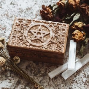Wooden Pentagram Tarot Box