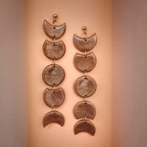 Copper moon phase earrings